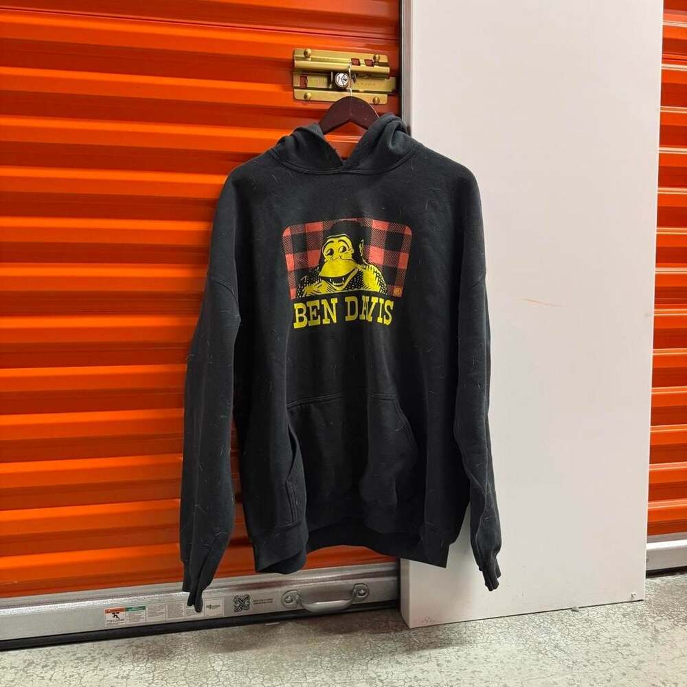 Ben Davis Plenty Tough Graphic Hoodie Black Red Plaid